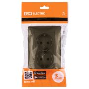 Розетка двойная 2П+З 16А 250В  бронза «Лама» TDM