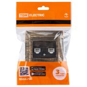 Розетка двойная телефонная RJ11  старинная бронза «Лама» TDM