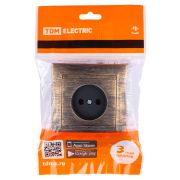 Розетка 2П 10А 250В  старинная бронза «Лама» TDM