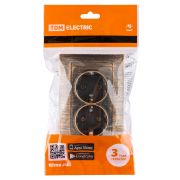 Розетка двойная 2П+З 16А 250В старинная бронза «Лама» TDM