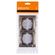 Рамка 2-х постовая горизонтальная старинная бронза «Лама» TDM