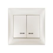 Выключатель 2 кл. с подсветкой 10А перламутр «Лама» TDM