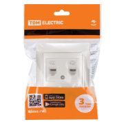 Розетка двойная телефонная RJ11  перламутр «Лама» TDM