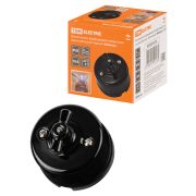 Выключатель фарфоровый поворотный 2-кл. с ручкой (бантик) 10А черный «Болонь» TDM