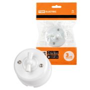 Выключатель поворотный проходной с ручкой (бантик) 10А белый «Виви» TDM