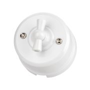 Выключатель поворотный 2-кл. с ручкой (бантик) 10А белый «Виви» TDM