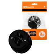 Выключатель поворотный 2-кл. с ручкой (бантик) 10А черный «Виви» TDM