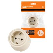 Розетка 2П+З 16А 250В сл. кость «Виви» TDM