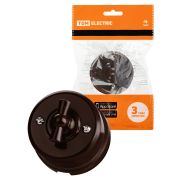 Выключатель поворотный проходной с ручкой (бантик) 10А коричневый «Виви» TDM