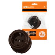 Розетка 2П+З 16А 250В коричневая «Виви» TDM