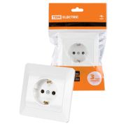 Розетка 2П+З 16А 250В белая «Ильмень» TDM