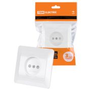 Розетка 2П с защ. шт. 10А 250В белая «Ильмень» TDM