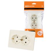 Розетка двойная 2П+З 16А 250В сл. кость «Ильмень» TDM