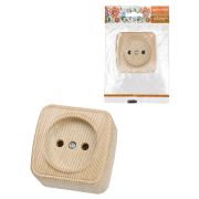 Розетка 2П открытой установки IP20 10А, сосна «Дача» Народная