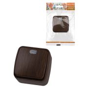 Выключатель 1-кл. открытой установки с подсветкой IP20 10А, венге «Дача» Народная