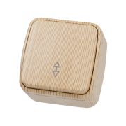 Переключатель на 2 направления 1-кл. открытой установки IP20 10А, сосна «Дача» Народная