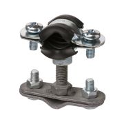 Держатель хомут с резиновым уплотнением Ø15-19 мм для прута Ø6-10 мм, стальной зажим, термодиффузия (упак. 1 шт.) TDM