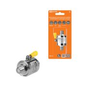 Грозозащита коаксиального кабеля TV/SAT/CATV, F-штекер/F-штекер, 75 Ом, DC-3 ГГц, газ, 100Вт, с заземляющим наконечником, IP67, TDM