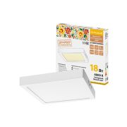 Светильник светодиодный накладной «Даунлайт НАРОДНЫЙ» квадрат СПО (белый) алюминий 18Вт 4000К