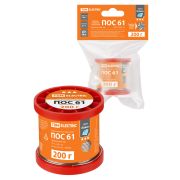 Припой ПОС 61, проволока, ГОСТ 21931-76, Ø1 мм, 200 г, катушка, инд. упак., «Алмаз» TDM