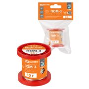 Припой ПОМ-3, проволока, ГОСТ 21931-76, Ø1 мм, 50 г, катушка, инд. упак., «Алмаз» TDM