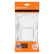 Блок (горизонтальный) выключатель 1-кл. + розетка 2П+З с з/ш БКВР IP54 белый «Вуокса» TDM