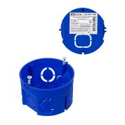 Установочная коробка СП D68х42 мм, саморезы, без стыковочных узлов, синяя, IP20, инд. штрихкод TDM