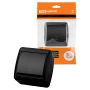 Кнопка звонковая открытой установки IP44 6А графит «Селигер» TDM