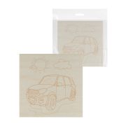 Доска для выжигания, Автомобиль, 150х150 мм, 1 шт., пакет, TDM