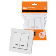 Выключатель 2 кл. с подсветкой 10А белый «Сенеж» TDM