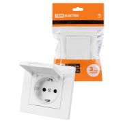 Розетка 2П+З 16А 250В IP44 с крышкой белая «Сенеж» TDM
