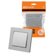 Выключатель на 2 направления 1 кл. 10А серебр. металлик «Сенеж» TDM