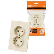Розетка двойная 2П+З 16А 250В сл. кость «Сенеж» TDM