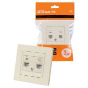 Розетка телефонная RJ11 + компьютерная RJ45 сл. кость «Сенеж» TDM