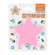 Ночник «Звездочка» с датчиком освещенности, 0,5 Вт, розовый,220 В Народный