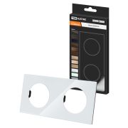 Рамка двойная хрустально-белая, стекло, «Байкал» TDM