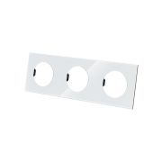 Рамка тройная хрустально-белая, стекло, «Байкал» TDM