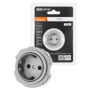 Розетка 2П+З 16А 250В с защ. шт. платина, «Байкал» TDM