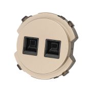 Розетка компьютерная двойная RJ45 шампань, «Байкал» TDM