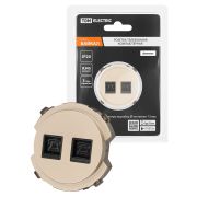 Розетка телефонная двойная RJ11 шампань, «Байкал» TDM