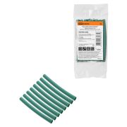 Набор трубок термоусаживаемых, не поддерживающих горение, клеевых, длиной 10 см ТТкНГ(3:1) «Моноцвет, зеленый 6,4/2,0 TDM»