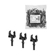 Крепеж-клипса для трубы 16 мм с дюбелем (100 шт.) черная TDM