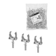 Крепеж-клипса для трубы 20 мм с дюбелем (100 шт.) серая TDM