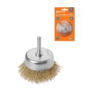 Щетка для дрели «чашка», 65 мм, латунированная витая проволока d 0,3 мм, «Рубин», TDM