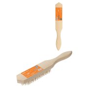 Щетка ручная, деревянный корпус, 6-рядная, металлическая проволочная щетина, «Гранит», TDM