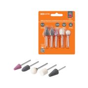 Набор мини-шарошек шлифовальных, абразивных, Ø 3 мм, L 40-55 мм, универсальные, 5 шт, «Рубин» TDM