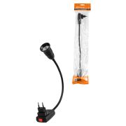 Переходник вилка-Е27 гибкий 300 мм с выключателем, черный, TDM