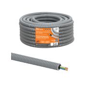 Электротруба гофрированная ПВХ d20 серая, с кабелем ВВГ-Пнг(А)-LS 3х2,5ок(N,PE)-0,66 ГОСТ (50 м) TDM