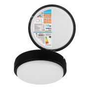 Светодиодный светильник LED ДПП 2902 18Вт 1580лм 6500К IP65 чёрный круг 210*54 мм Народный