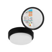 Светодиодный светильник LED ДПП 2902 8Вт 700лм 6500К IP65 чёрный круг 160*48 мм Народный